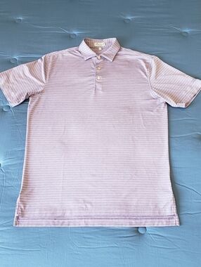 NWOT! PETER MILLAR Men's Summer Comfort Embroidered Logo Striped Golf Polo  (M)